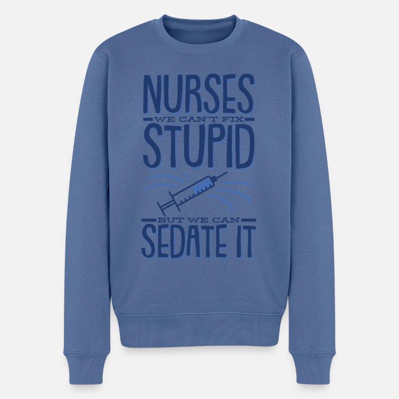 Krankenschwester Krankenpflegerin Pfleger - Männer Premium Bio Pullover - Taubenblau
