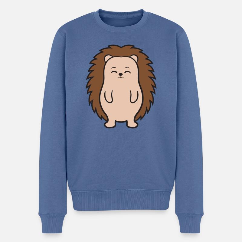 Igel - Männer Premium Bio Pullover - Taubenblau