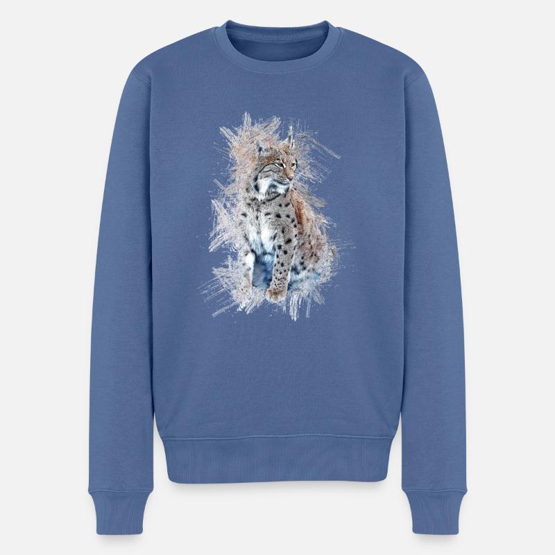 Luchs - Männer Premium Bio Pullover - Taubenblau