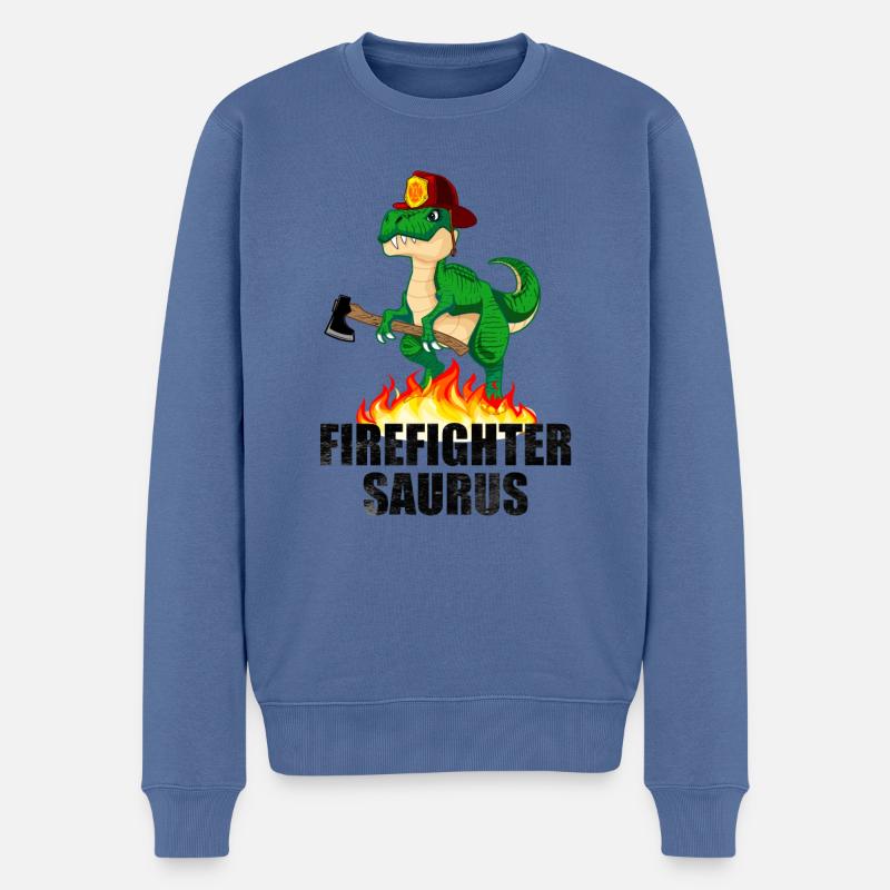 Pompiers dinosaure Dinosaurus Feu - Pull Premium bio Homme - bleu pigeon