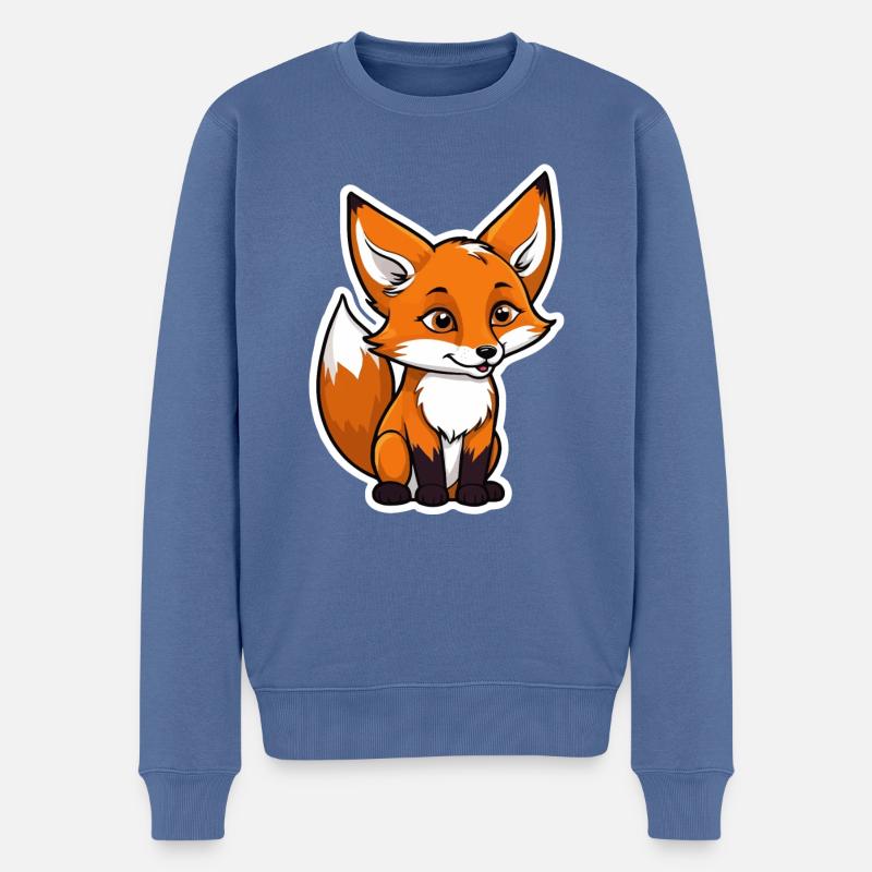 Fuchs Illustration - Männer Premium Bio Pullover - Taubenblau