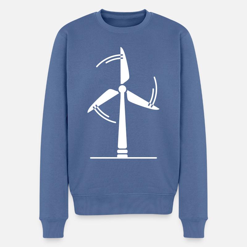 Silhouette d’éolienne - Pull Premium bio Homme - bleu pigeon