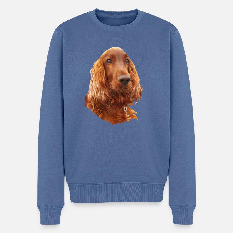 Irish Setter Red - Männer Premium Bio Pullover - Taubenblau