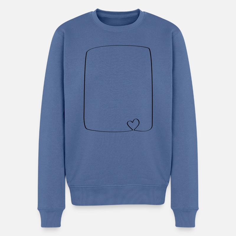 Herz im schmalen Rahmen - Männer Premium Bio Pullover - Taubenblau