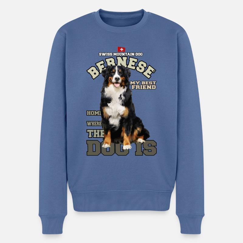 Berner Sennenhund - Schweizer Sennenhund - Männer Premium Bio Pullover - Taubenblau