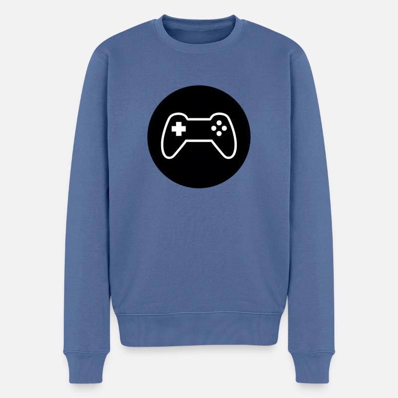 Gamepad-Logo, Controller - Männer Premium Bio Pullover - Taubenblau