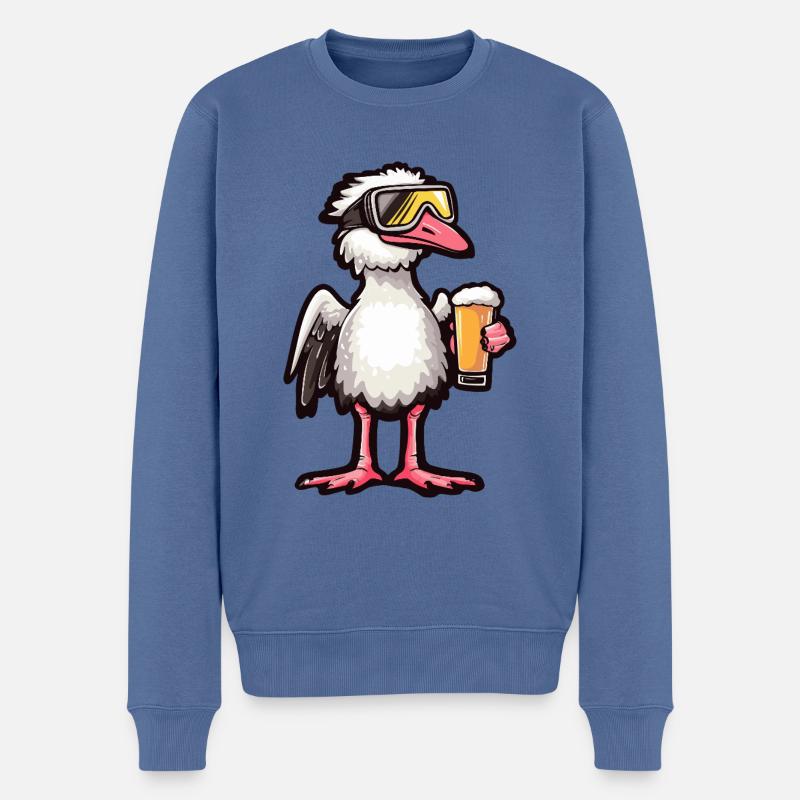 Strauss Après-Ski Bière Bande Dessinée - Pull Premium bio Homme - bleu pigeon