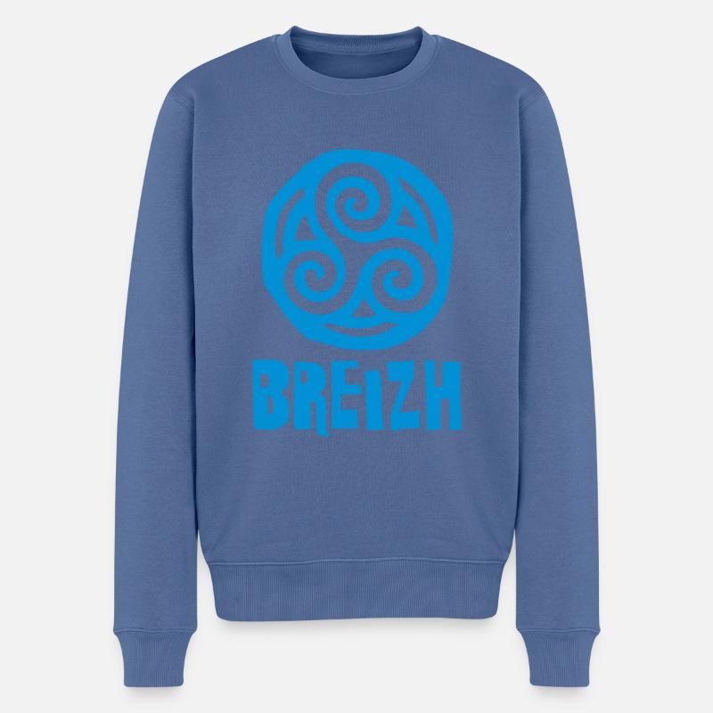 Breizh - Bretagne - Männer Premium Bio Pullover - Taubenblau