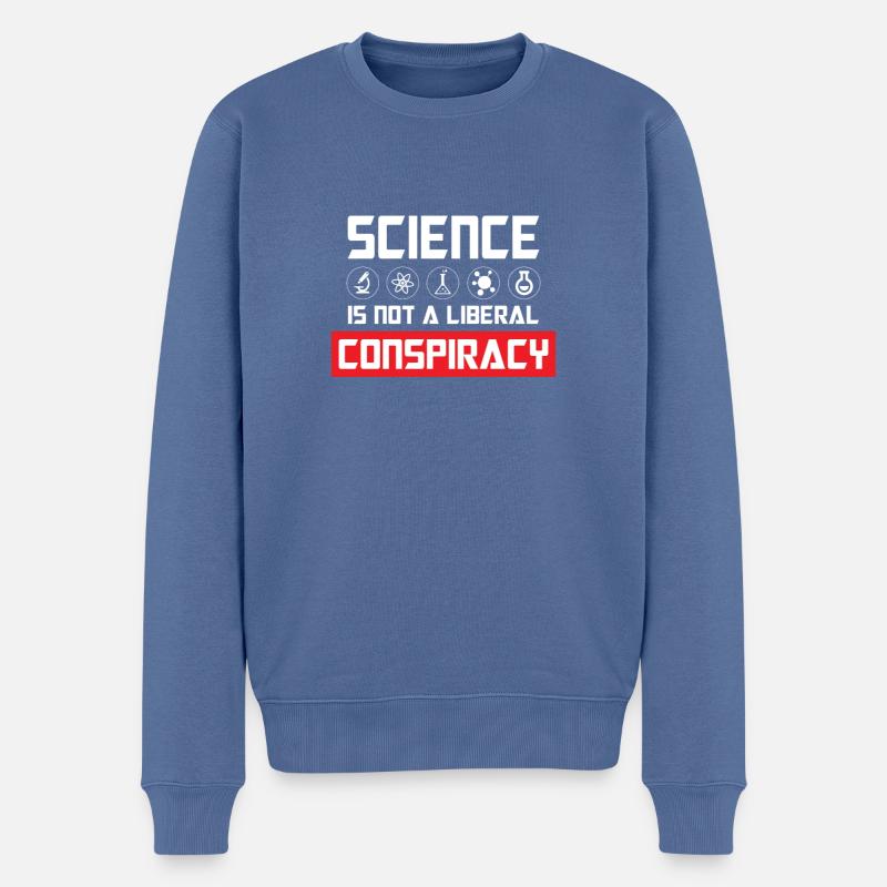 Science is not liberal conspiracy - Männer Premium Bio Pullover - Taubenblau