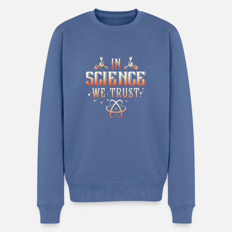 In Science we trust - Männer Premium Bio Pullover - Taubenblau