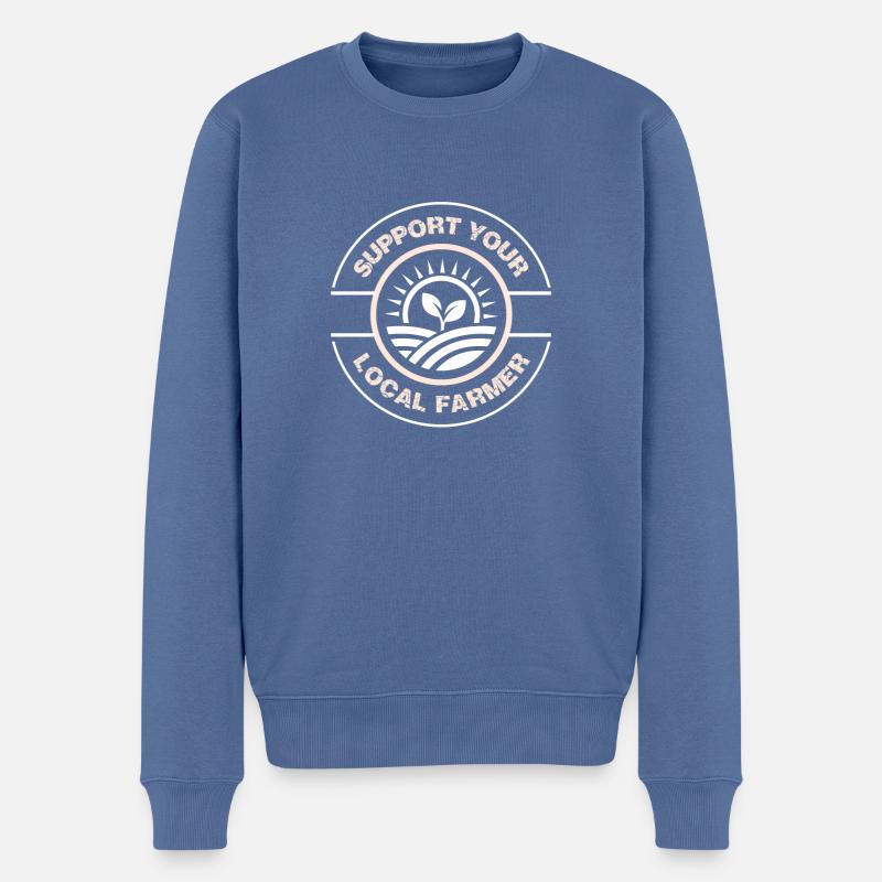 Support your local farmer - Männer Premium Bio Pullover - Taubenblau