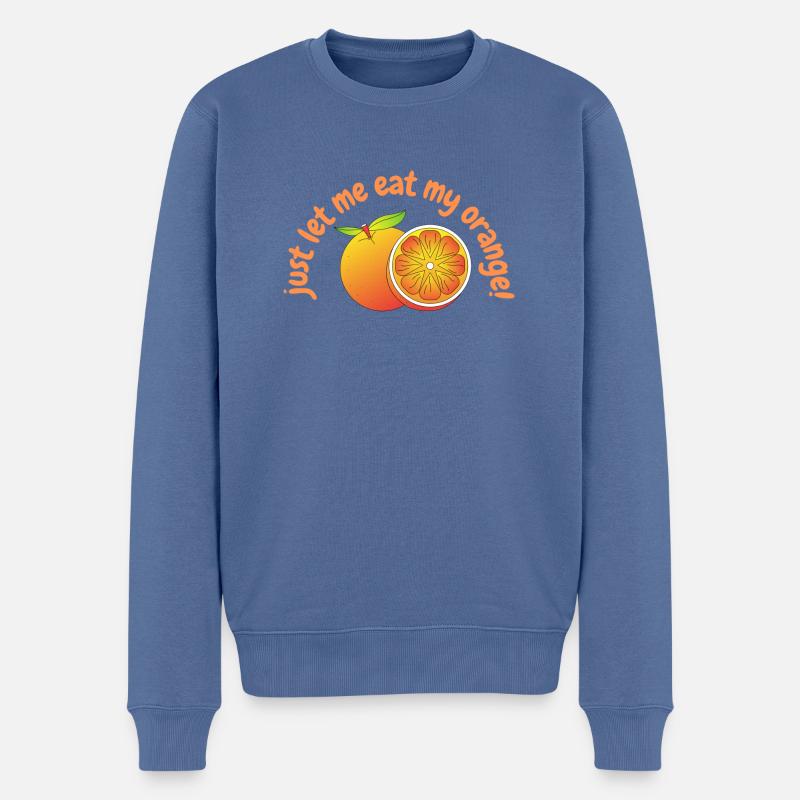 Orange - Männer Premium Bio Pullover - Taubenblau