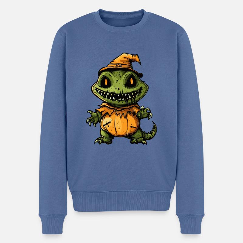 Alligator Halloween Lustig Zombie - Männer Premium Bio Pullover - Taubenblau