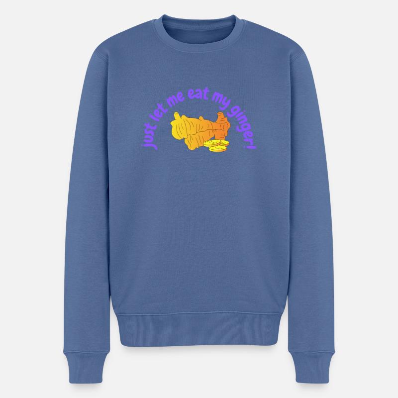 Ginger - Männer Premium Bio Pullover - Taubenblau