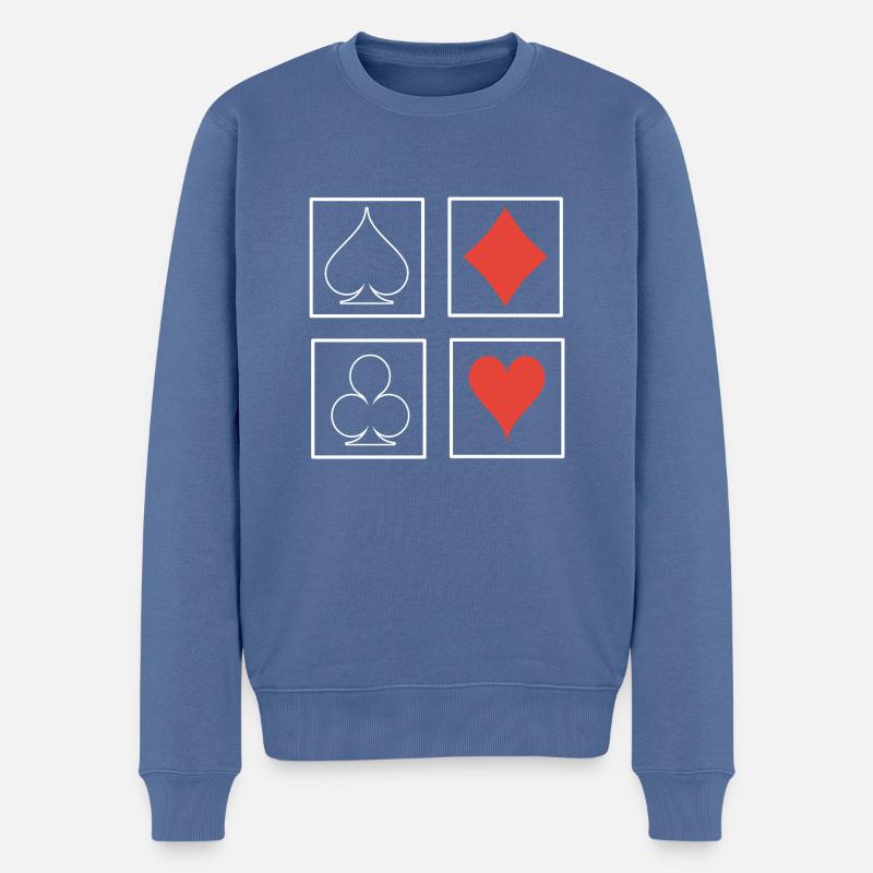Kartenspielen Zauberer Gift - Männer Premium Bio Pullover - Taubenblau