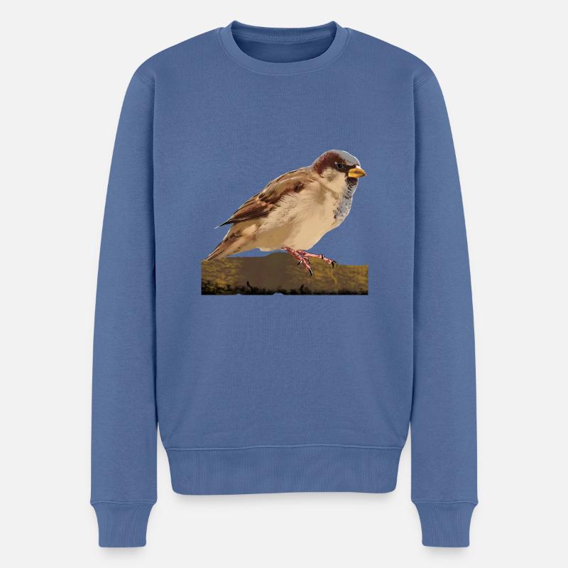 Spatz - Männer Premium Bio Pullover - Taubenblau