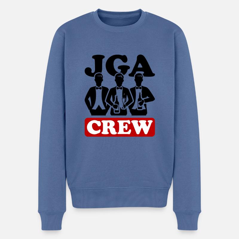 Junggesellen Abschied Crew - Männer Premium Bio Pullover - Taubenblau