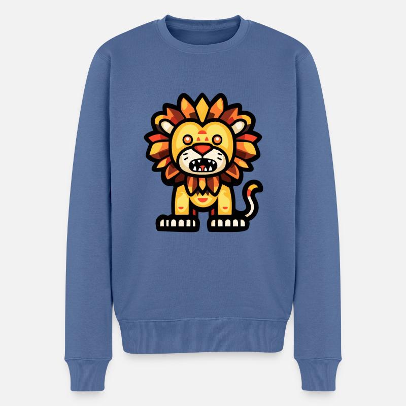 Lion Halloween Animal - Pull Premium bio Homme - bleu pigeon