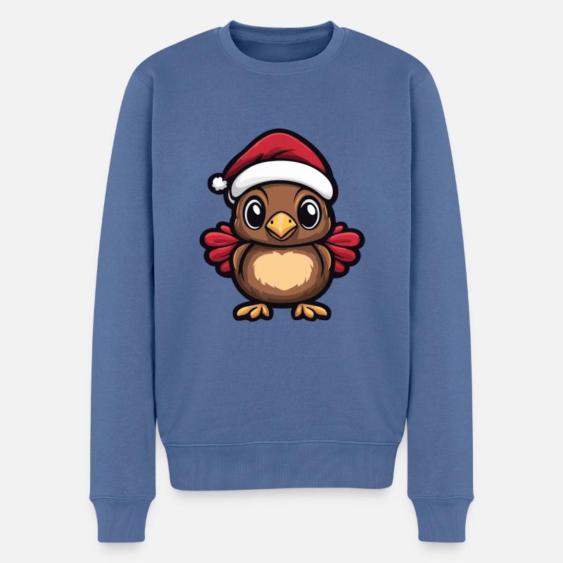 Truthan Noël mignon - Pull Premium bio Homme - bleu pigeon