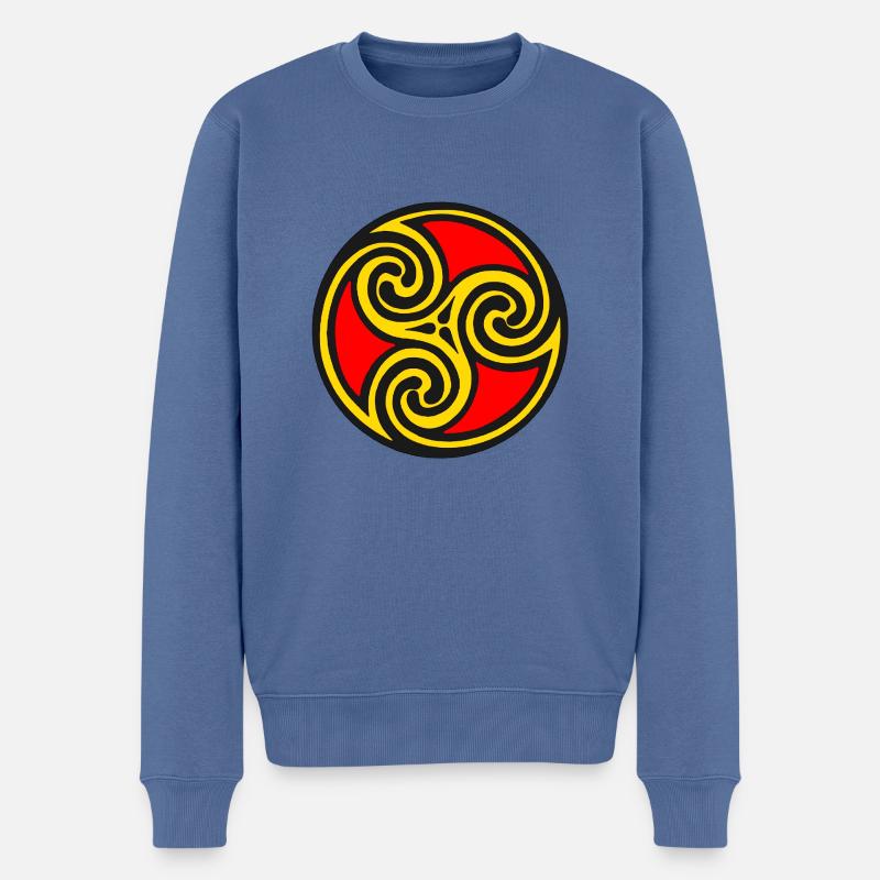 Spezial Triskele rot - Männer Premium Bio Pullover - Taubenblau