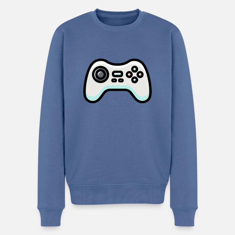logo manette de jeu - Pull Premium bio Homme - bleu pigeon