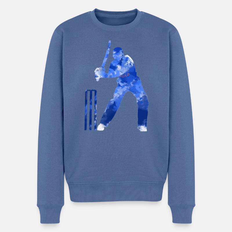 BATTEUR DE CRICKET - Pull Premium bio Homme - bleu pigeon