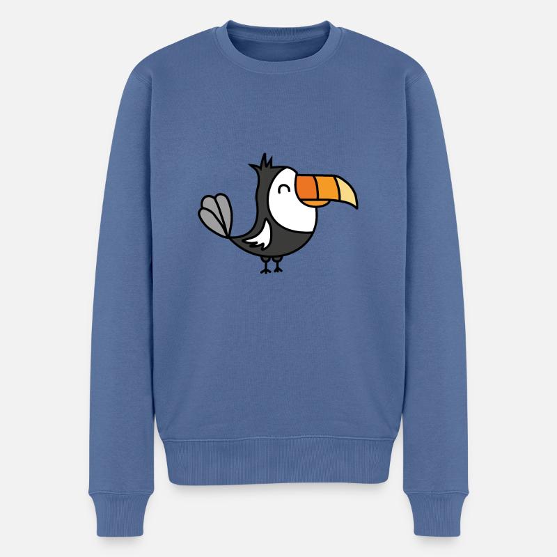 Tukan Vogel Karibik - Männer Premium Bio Pullover - Taubenblau