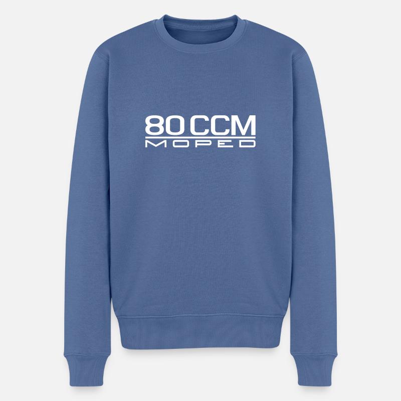 Emblème de cyclomoteur 80 ccm - Pull Premium bio Homme - bleu pigeon