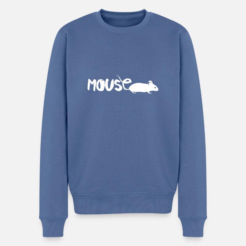 Mouse - Männer Premium Bio Pullover - Taubenblau