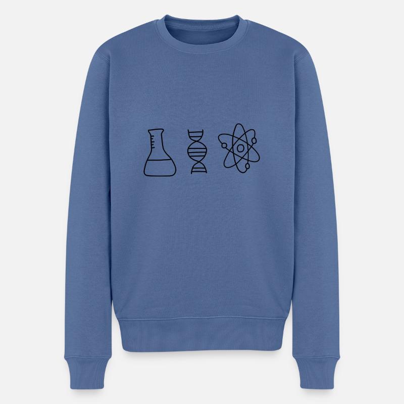 Chemie DNA Atom - Männer Premium Bio Pullover - Taubenblau