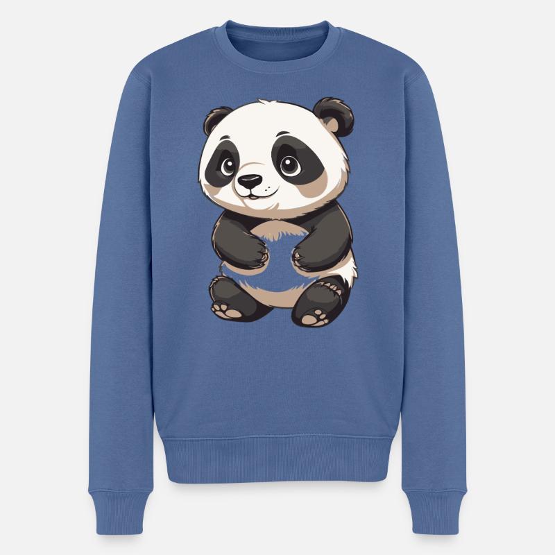 Panda mignon - Conception d’animaux - Pull Premium bio Homme - bleu pigeon