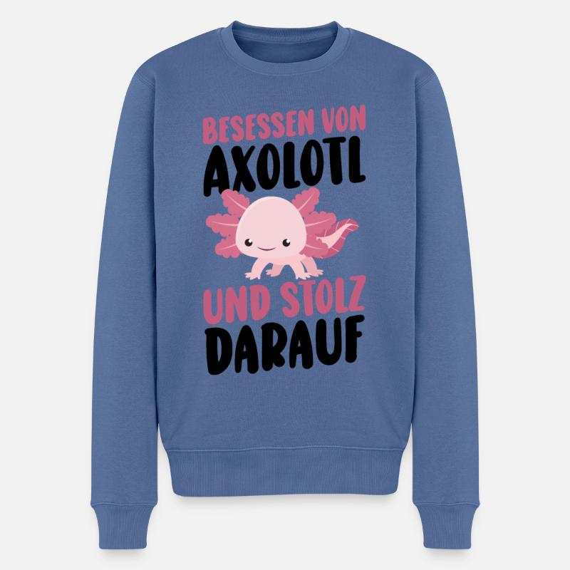 Axolotl - Männer Premium Bio Pullover - Taubenblau