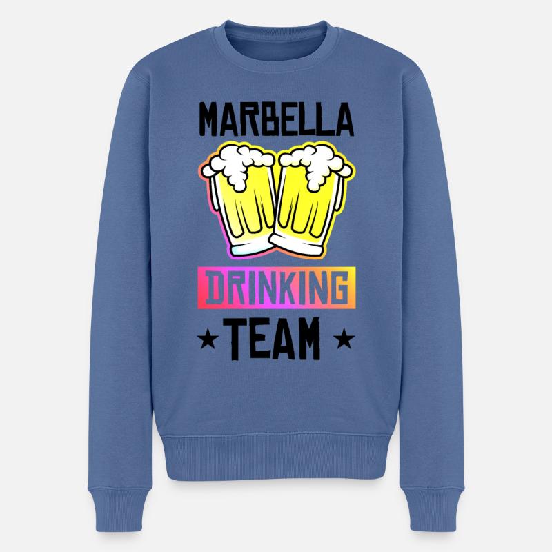 Marbella Équipe de Drinking - Pull Premium bio Homme - bleu pigeon