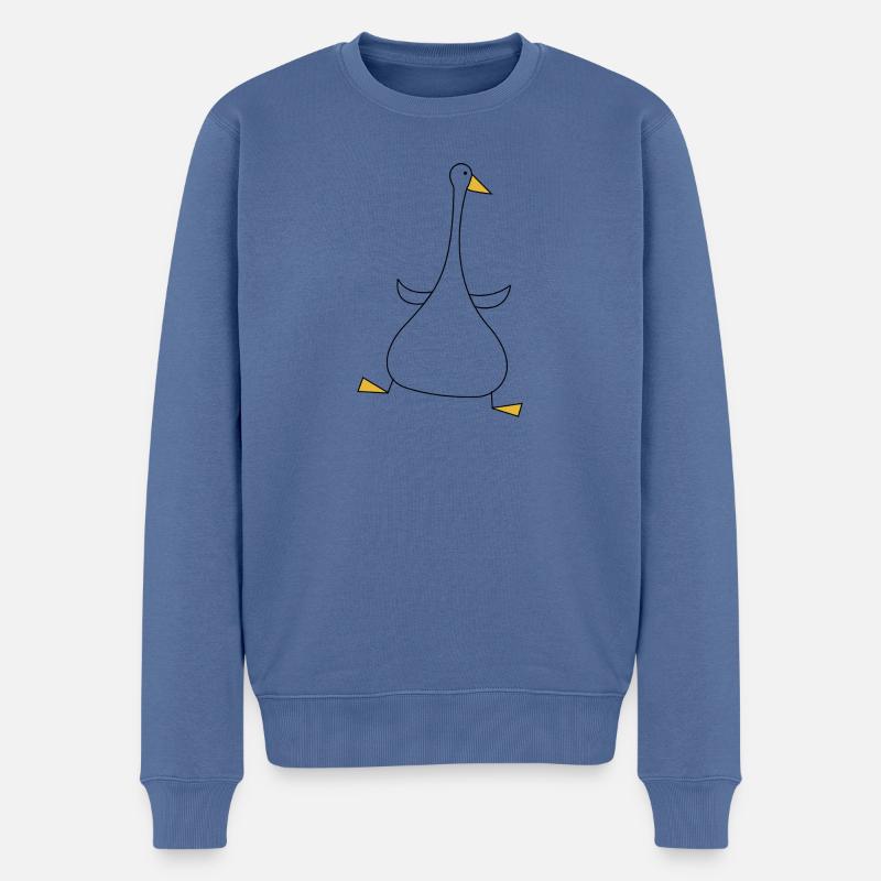 springende Gans - Männer Premium Bio Pullover - Taubenblau