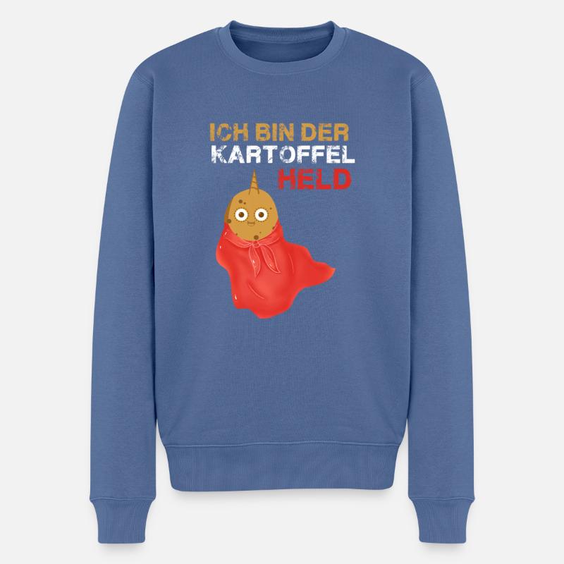kartoffelheld,held,kartoffel,comic - Männer Premium Bio Pullover - Taubenblau