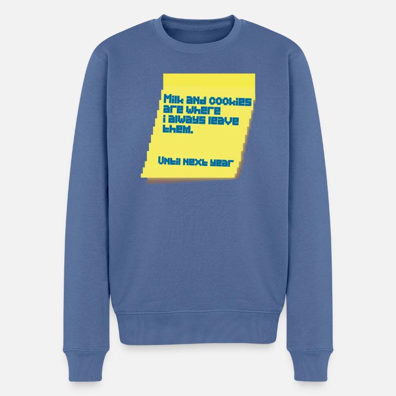 LAIT ET BISCUITS - Pull Premium bio Homme - bleu pigeon