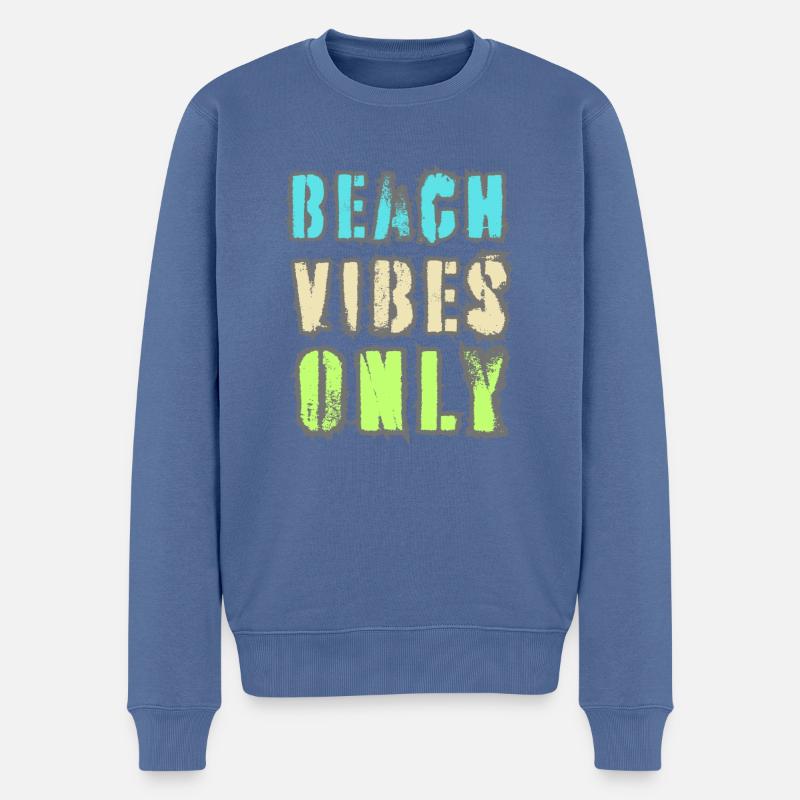 Beach Vibes Only - Männer Premium Bio Pullover - Taubenblau