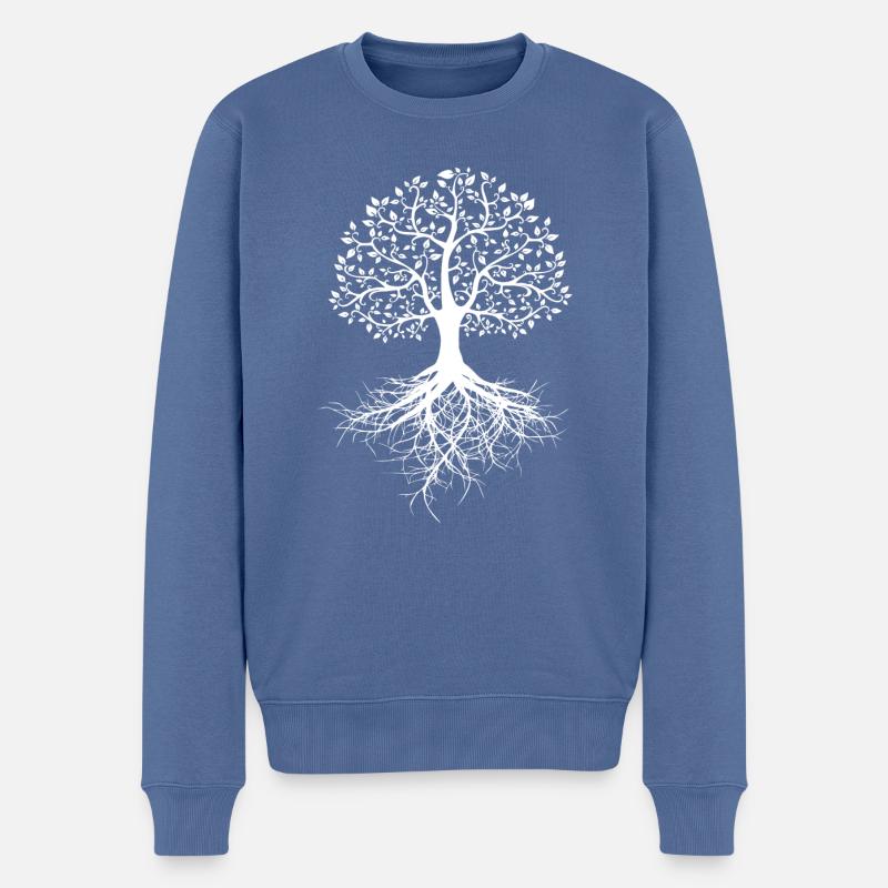 Baum des Lebens - Männer Premium Bio Pullover - Taubenblau