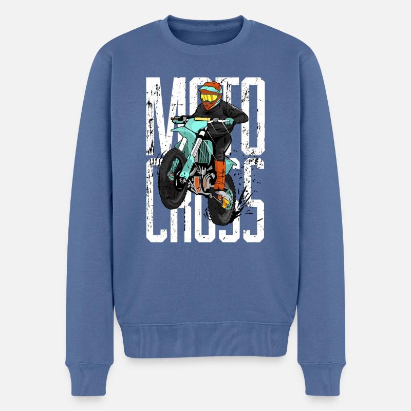 Motocross - Männer Premium Bio Pullover - Taubenblau