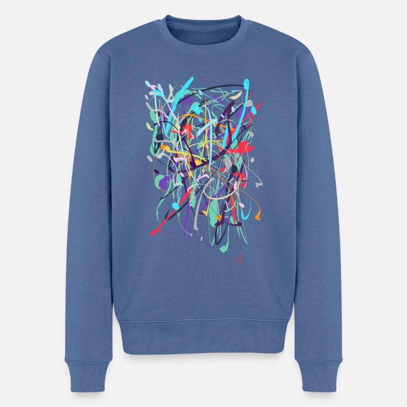 abstrakt - Männer Premium Bio Pullover - Taubenblau