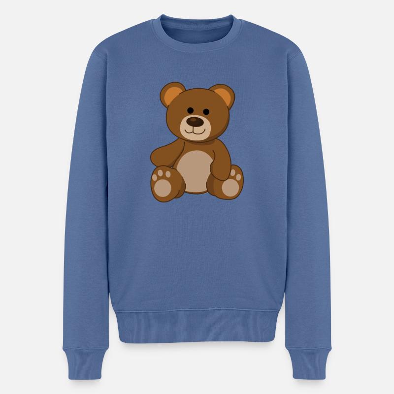 Ours en peluche Ours Ours Peluche Bébé Ours Bébé - Pull Premium bio Homme - bleu pigeon