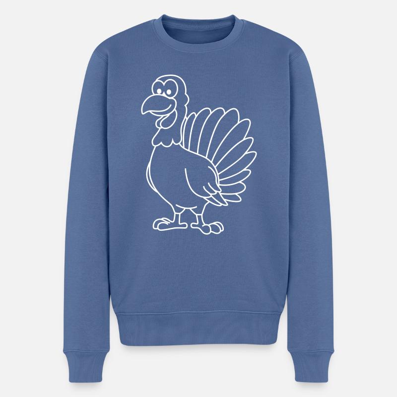 Truthan Comic Tier - Männer Premium Bio Pullover - Taubenblau