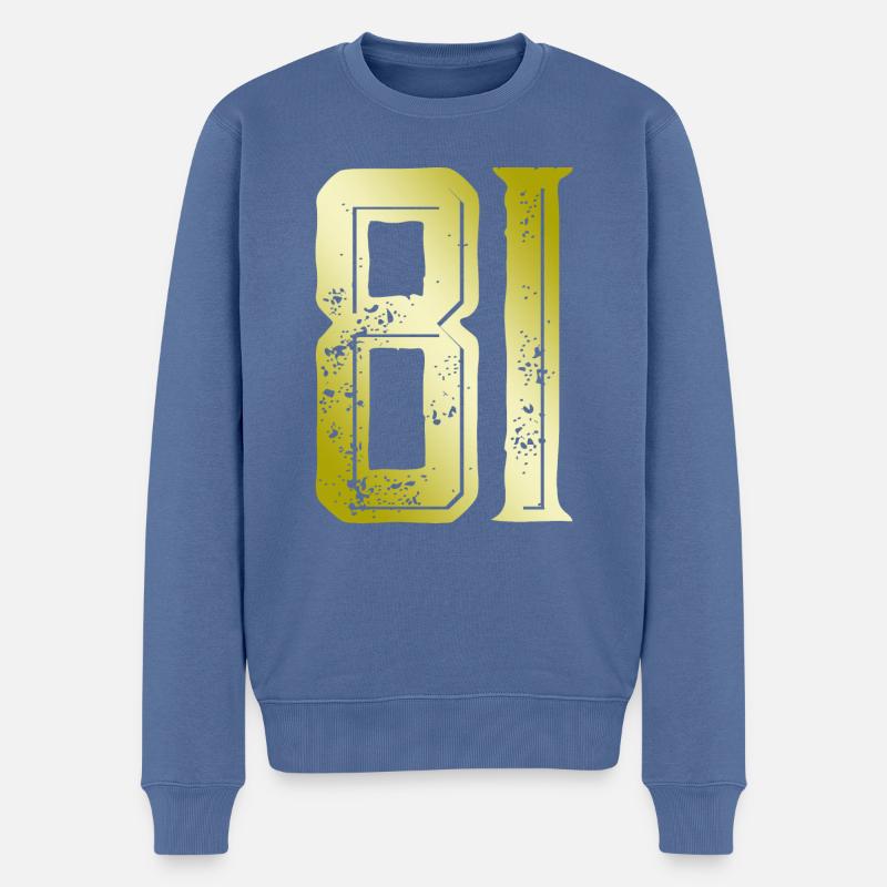 81 Zahl Symbol - Männer Premium Bio Pullover - Taubenblau