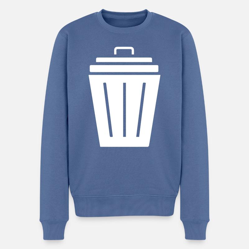 Mülltonne Symbol - Männer Premium Bio Pullover - Taubenblau