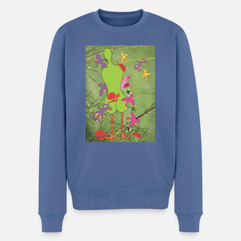 Sommerliche Lebenslust - Männer Premium Bio Pullover - Taubenblau