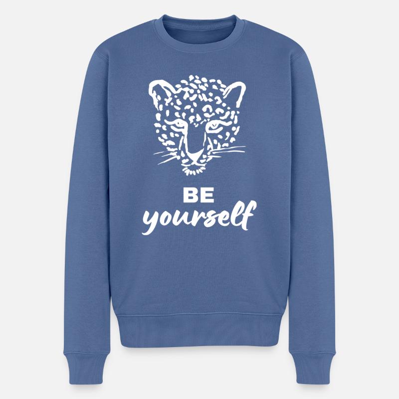 GEPARD - Männer Premium Bio Pullover - Taubenblau