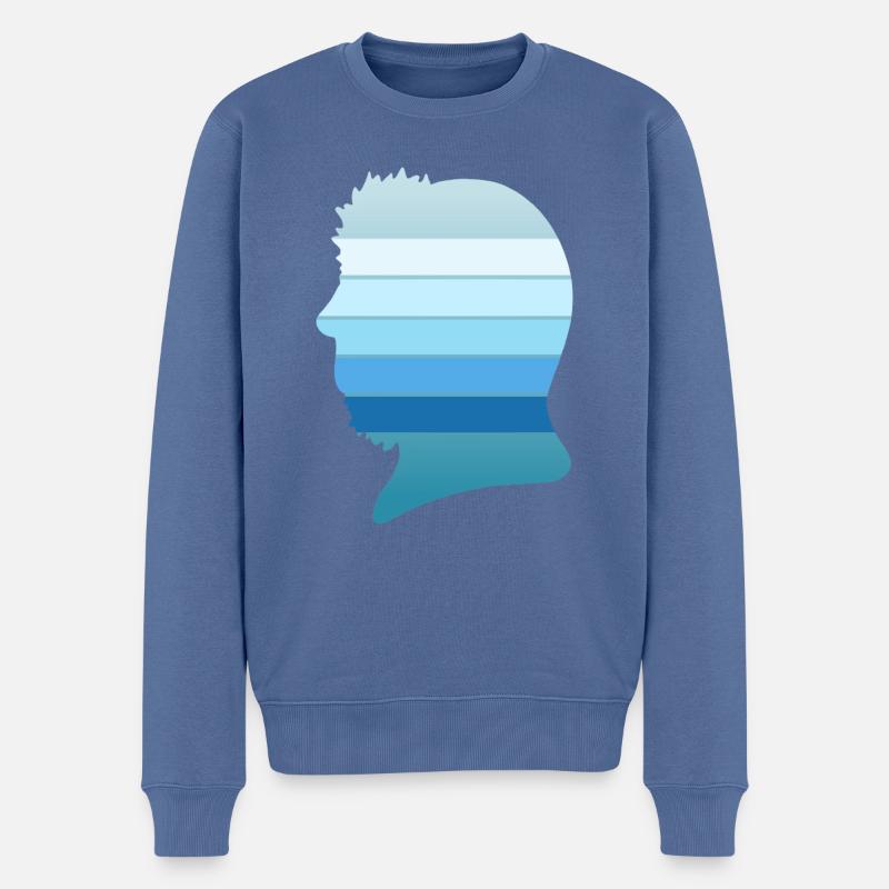 Hintergrundprofil N°4 - Männer Premium Bio Pullover - Taubenblau