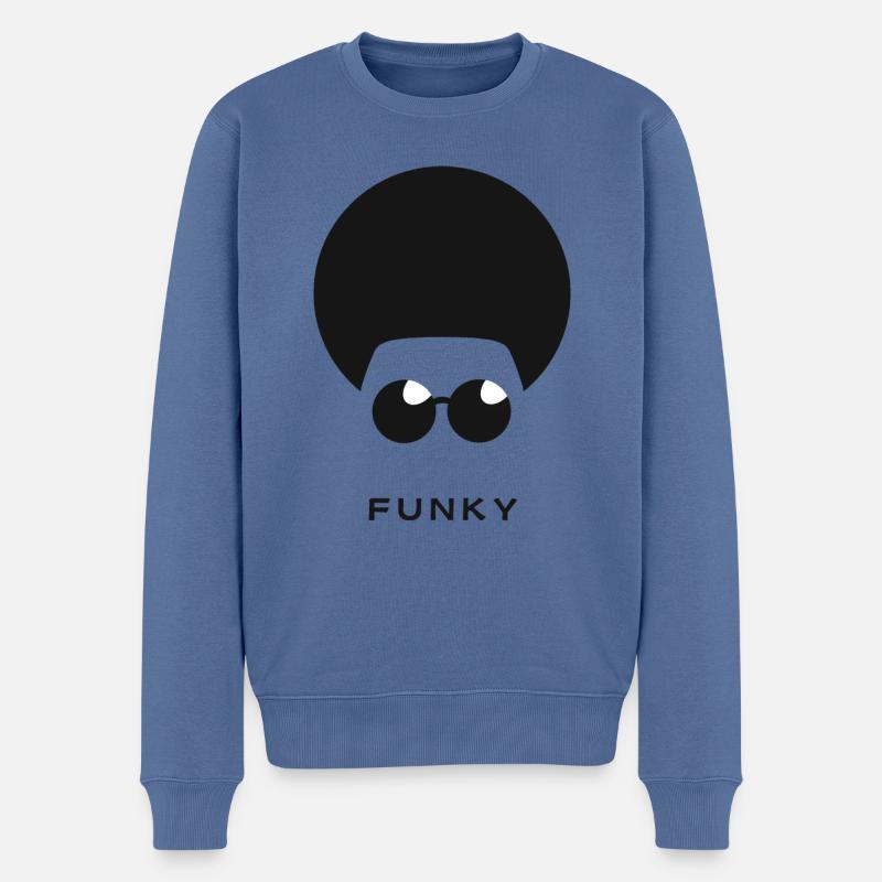 Funky-Logo - Männer Premium Bio Pullover - Taubenblau
