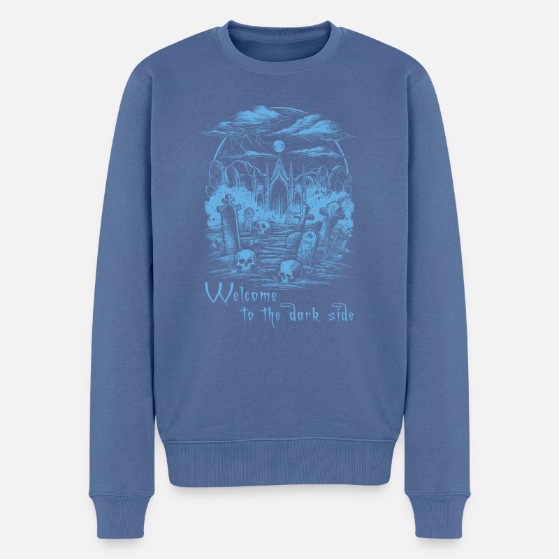 Welcome to the dark side 01 - Männer Premium Bio Pullover - Taubenblau