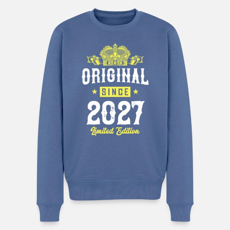 Édition limitée 2027 - Pull Premium bio Homme - bleu pigeon